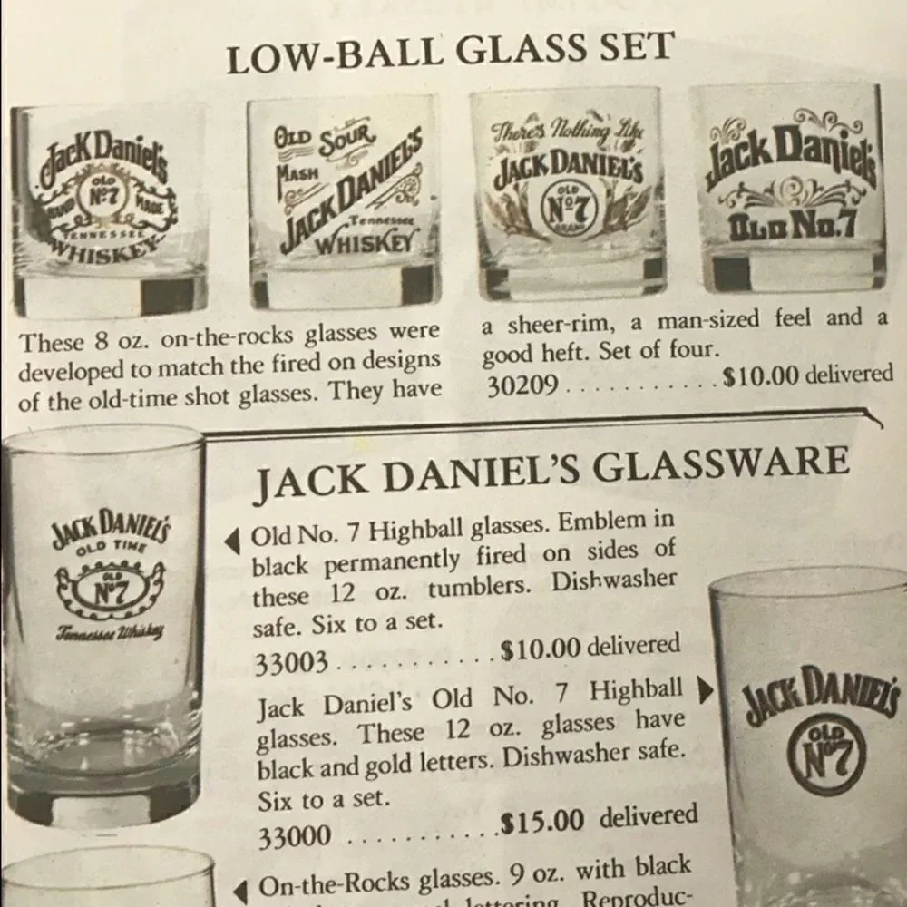 Jack Daniel’s Signature Tennessee Whiskey 8 Oz  Glass Tumblers Set 2 Black Gold